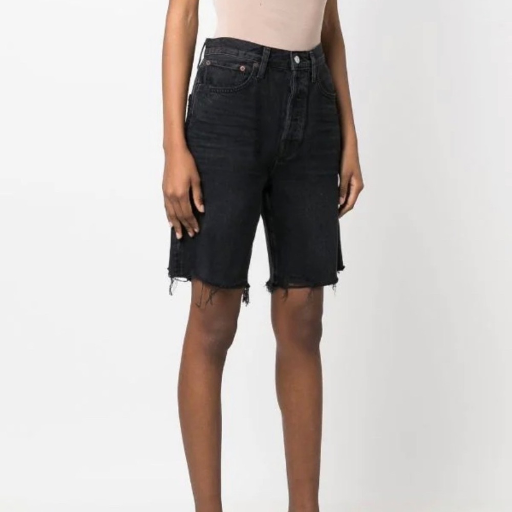 Agolde black jean shorts